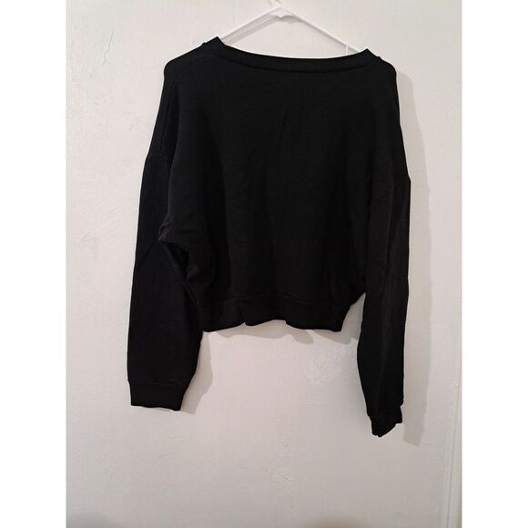 Reformation Hunter Cropped Sweatshirt Black - Picture 5 of 9